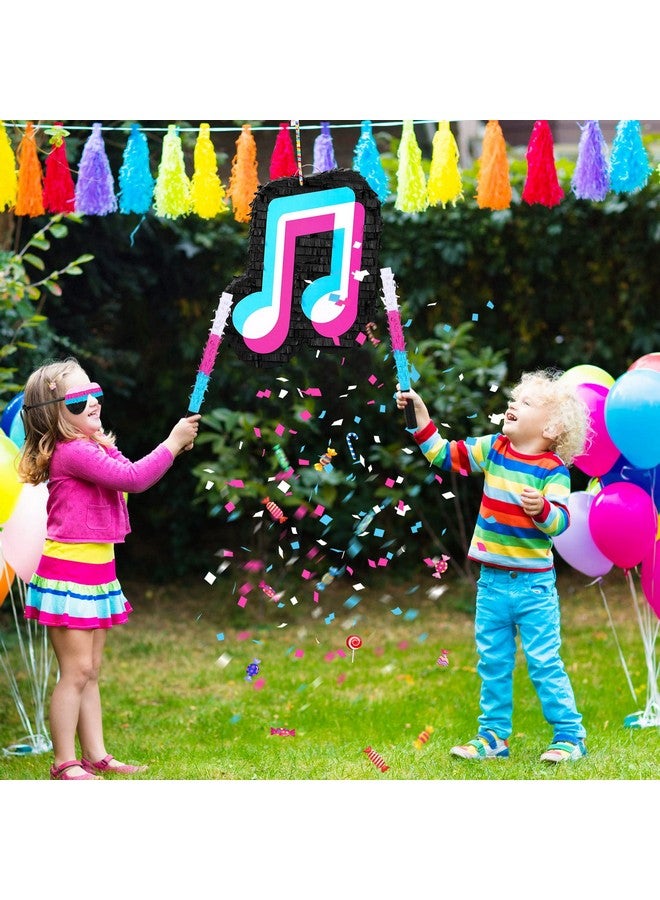 Sosation Small Music Party Pinata Birthday Party Decorations Dj Short Video Party Social Media Theme Party Baby Shower With Wooden Stick Paper Blindfold Confetti Set For Boys Girls Adults 16.1 X 12 X 2.8 Inch - Image 5