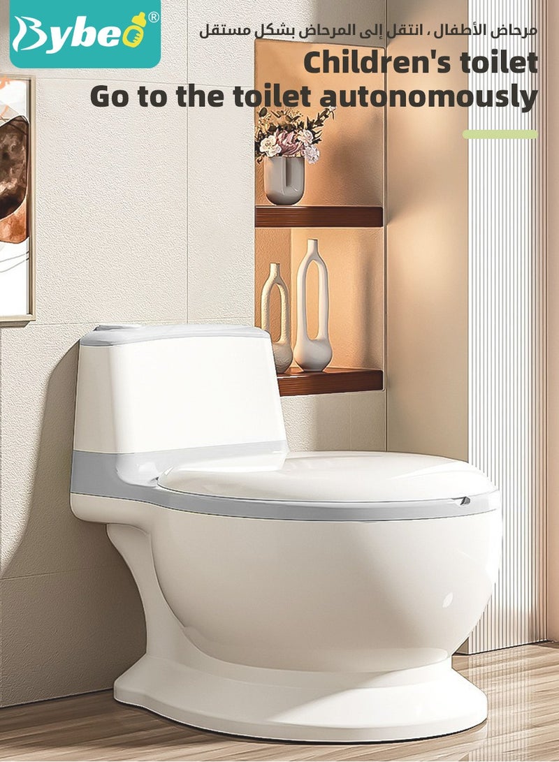 بيبو مقعد تدريب الأطفال على استخدام المرحاض، نونية للأطفال، مرحاض واقعي للتدريب المرحاض، مرحاض أطفال مع فرشاة و100 كيس تنظيف للأطفال الصغار والرضع والأولاد والبنات، مع مسند ظهر، سهل التفريغ والتنظيف - Image 2