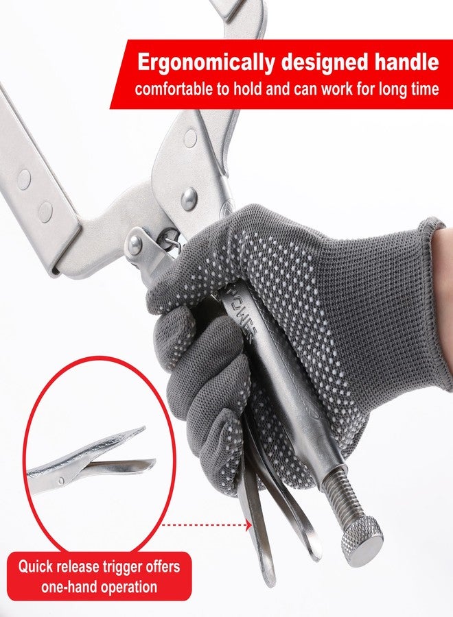 كماشة قفل MAXPOWER مقاس 24 بوصة على شكل حرف C، مشبك قفل كبير على شكل حرف C مع وسادات دوارة للإمساك، سعة فك قصوى تصل إلى 10 بوصات - Image 5