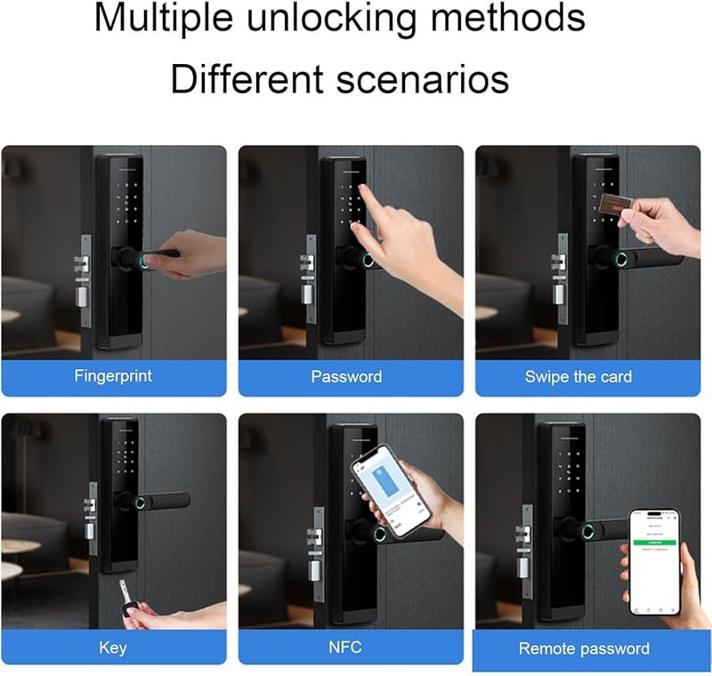 Asixxsix Smart Fingerprint Door Lock 5 in 1 Keyless Entry Keypad with Doorbell WiFi Electronic Deadbolt - Image 4