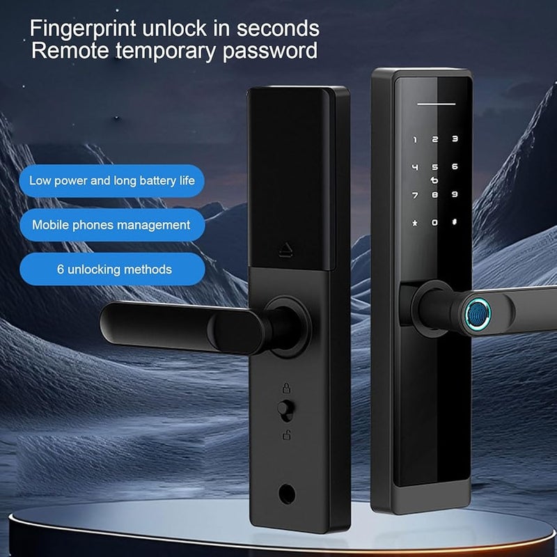 Asixxsix Smart Fingerprint Door Lock 5 in 1 Keyless Entry Keypad with Doorbell WiFi Electronic Deadbolt - Image 3