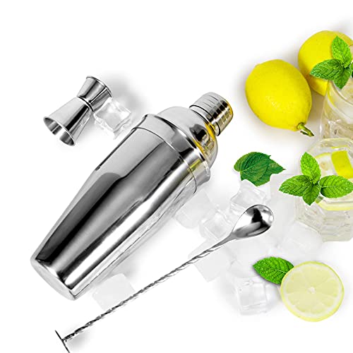 WPHUAW 24oz Cocktail Shaker Bar Set-Professional Margarita Mixer Drink Shaker and Measuring Jigger & Mixing Spoon Set-Professional Stainless Steel Bar Tools Built-in Bartender Strainer for Martini Kit - Image 4