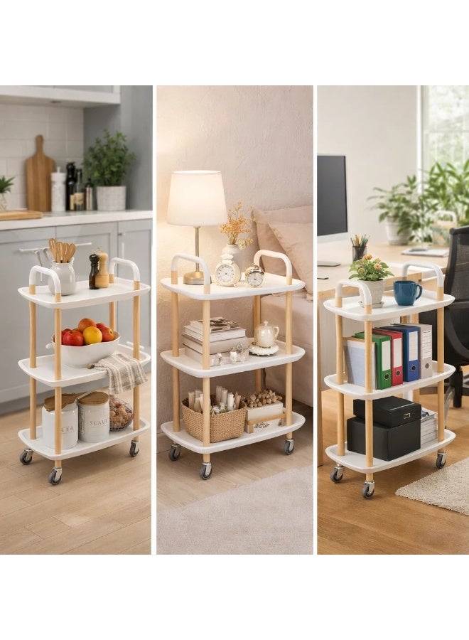 Multi-Tier Rolling Storage Cart – Mobile Organizer with Quiet Wheels for Kitchen, Bathroom, Living Room & Bedroom - Image 3