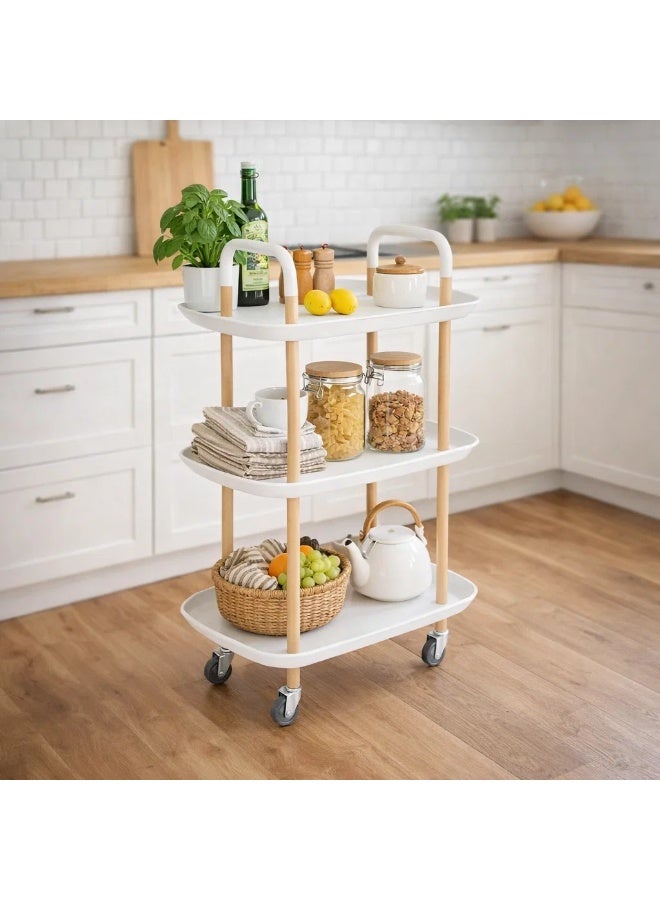 Multi-Tier Rolling Storage Cart – Mobile Organizer with Quiet Wheels for Kitchen, Bathroom, Living Room & Bedroom - Image 2