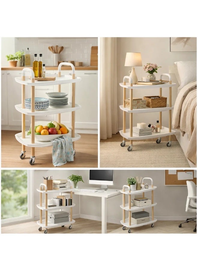 Multi-Tier Rolling Storage Cart – Mobile Organizer with Quiet Wheels for Kitchen, Bathroom, Living Room & Bedroom - Image 4