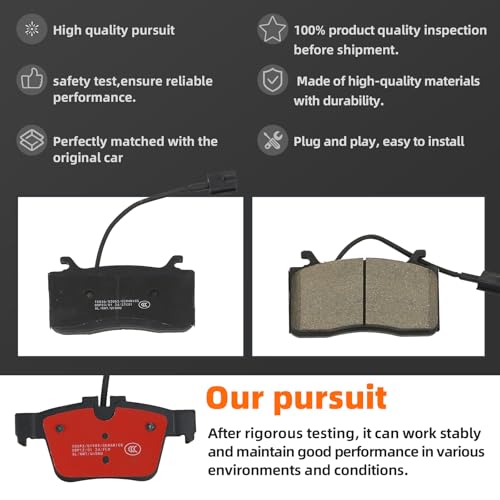Tivora Front & Rear Ceramic Brake Pads Set Compatible with Alfa Romeo Giulia 2017 2018 2019 2020 2021 2022 Replace 68317364AA 68318394AA 68501180AA 77367733 - Image 5