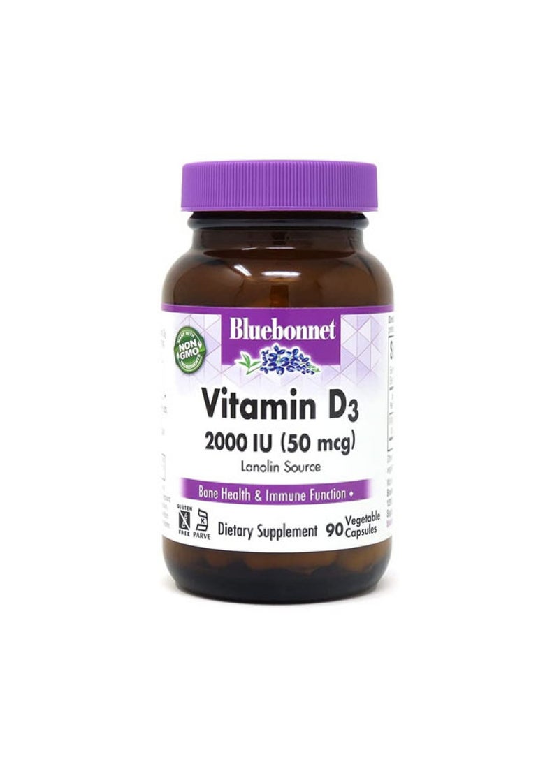 Bluebonnet Vitamin D3 2000IU (50mcg) – 90 Capsules