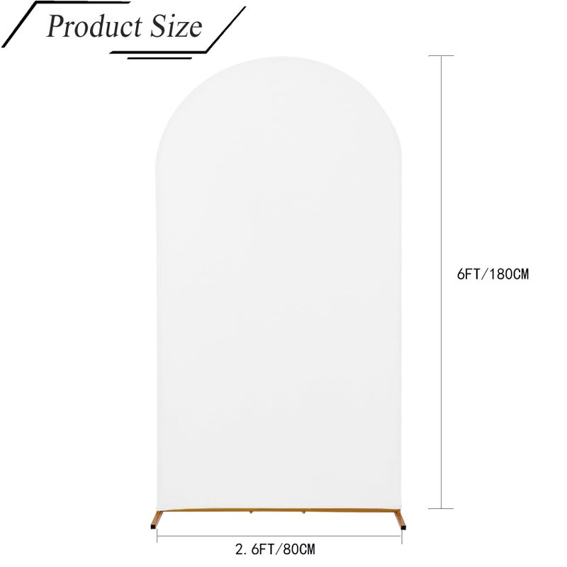 bricia Wedding Arch Backdrop Stand Cover, 6FT Double Sided Stretchy Arch Cover Fitted Wedding Birthday Party Banquet Decoration (White 72''Lx31.2''W) - Image 2