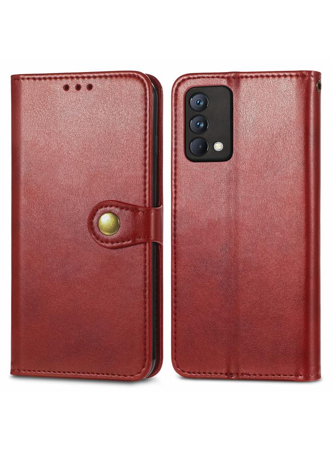 إيروريكس جراب لهاتف OPPO Realme GT Master بلون سادة مصنوع من الجلد مع مشبك وحزام وإطار للصور وفتحة للبطاقات ومحفظة ووظيفة الحامل - Image 2