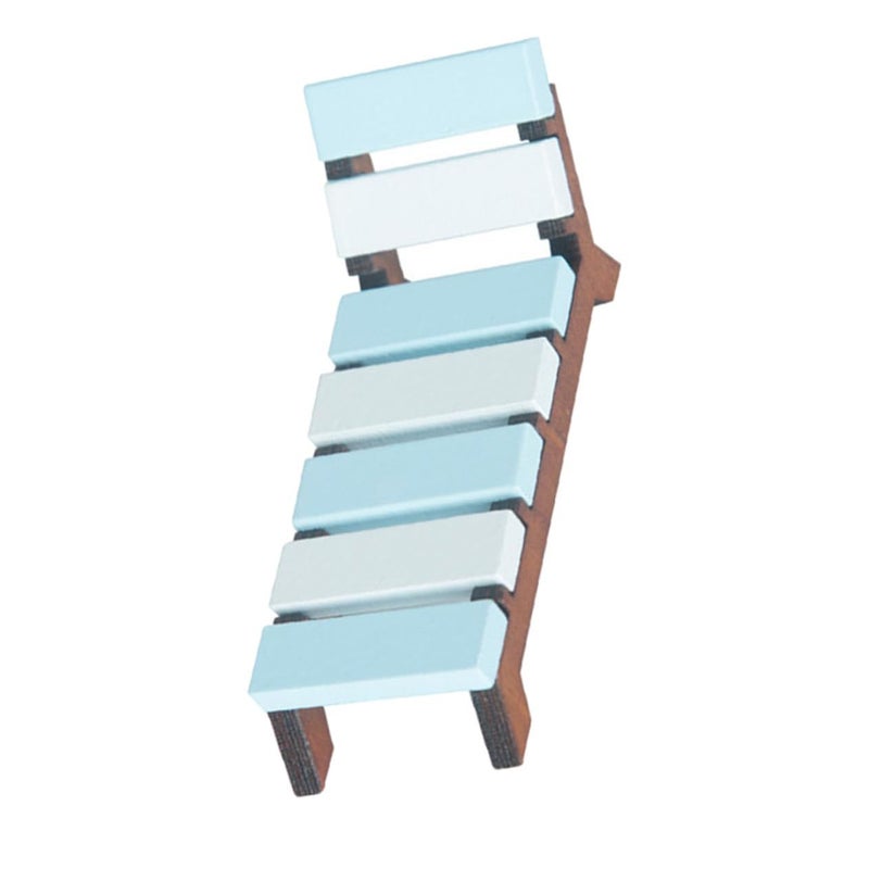 Wood Miniature Beach Lounger Chair Ornament for Home Decor Landscape Craft - Image 1
