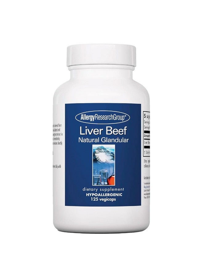 اليرجي ريسيرتش جروب مجموعة أبحاث الحساسية - مكمل كبد البقر - دعم وظائف الكبد، كبسولات كبد البقر التي تتغذى على العشب 1000 مجم، فيتامينات كبد البقر الغدي - 125 كبسولة - Image 1
