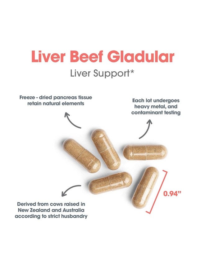 اليرجي ريسيرتش جروب مجموعة أبحاث الحساسية - مكمل كبد البقر - دعم وظائف الكبد، كبسولات كبد البقر التي تتغذى على العشب 1000 مجم، فيتامينات كبد البقر الغدي - 125 كبسولة - Image 5