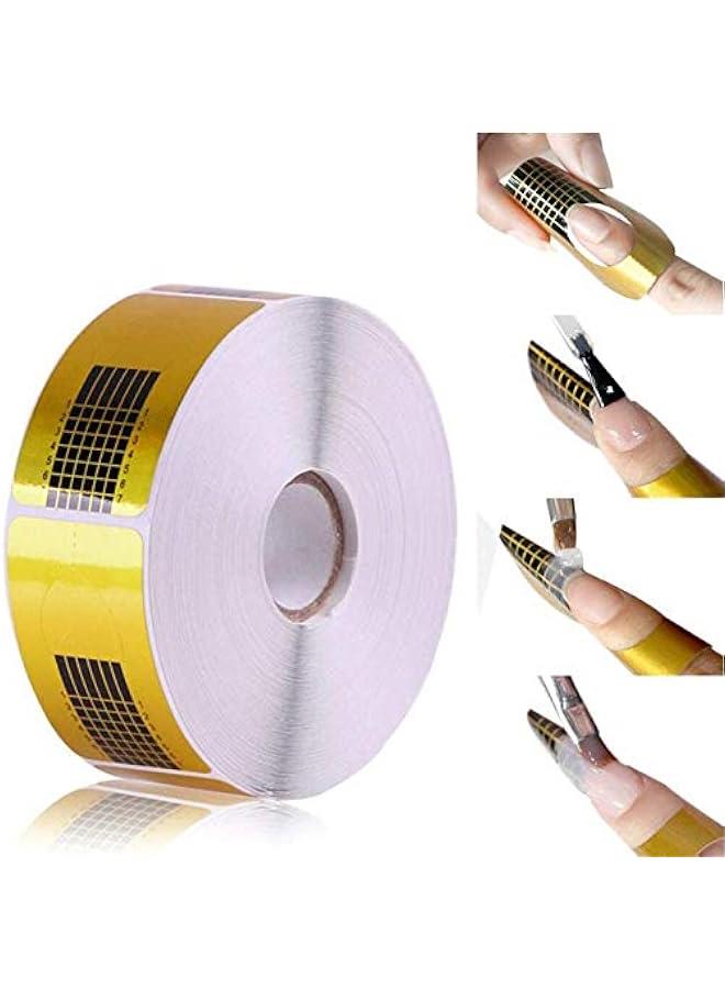 BWSJ Gold SelfAdhesive Nail Art Forms Sticker Extension Sculpting Guide Salon Accessory for Women Girls - Image 1