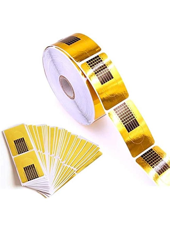 BWSJ Gold SelfAdhesive Nail Art Forms Sticker Extension Sculpting Guide Salon Accessory for Women Girls - Image 2