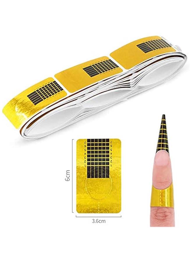 BWSJ Gold SelfAdhesive Nail Art Forms Sticker Extension Sculpting Guide Salon Accessory for Women Girls - Image 3