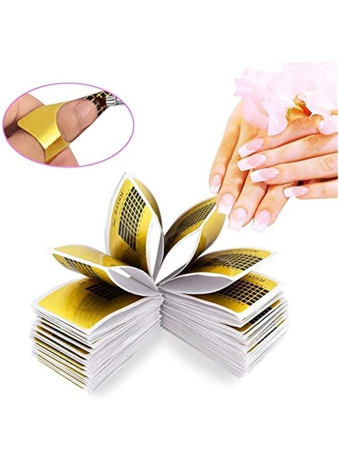 BWSJ Gold SelfAdhesive Nail Art Forms Sticker Extension Sculpting Guide Salon Accessory for Women Girls - Image 4