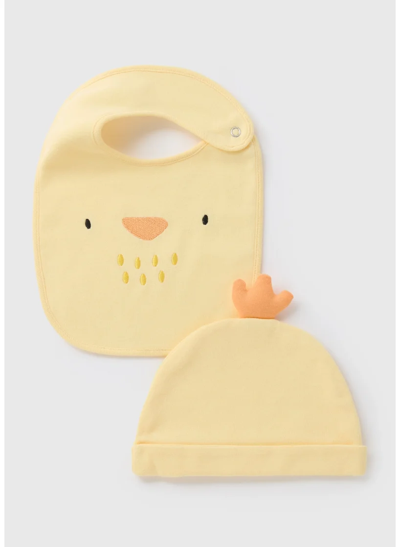 Matalan Baby Lemon Easter Chick Hat & Bib Set