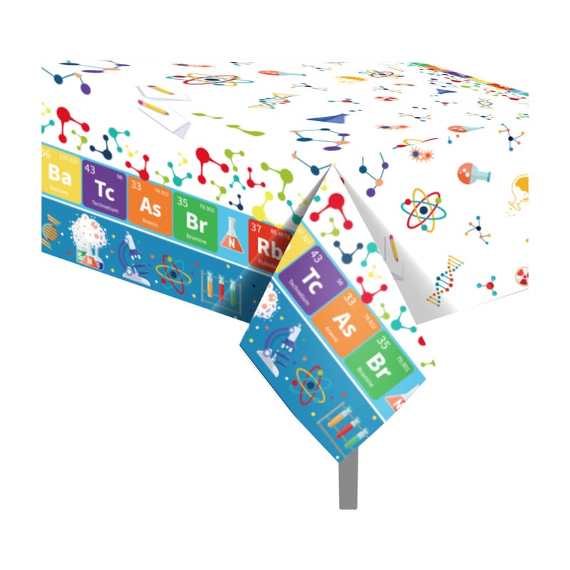 CC HOME 1 Pack Science Laboratory Plastic Tablecloth 54 x 87 Inch Long Rectangular Table Cover for BuffetBirthday Party Holiday DinnerPicnic or Tablecloth for Kitchen Event Use - Image 2