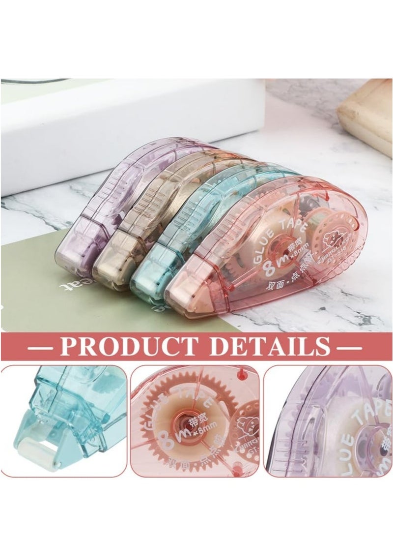 عبوة من 4 أسطوانات شريط لاصق مزدوج الجوانب، شريط لاصق لسجلات القصاصات، شريط لاصق لاصق للمشاريع الحرفية والفنية. - Image 3
