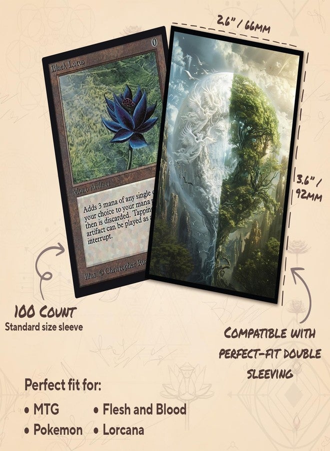 Paramint White Green MTG Card Sleeves (Smooth) - 104 Count Standard Size TCG Sleeves - Compatible with Magic The Gathering - Double Sleeving - Original Art Design, Premium Protection - Image 3