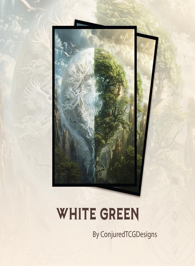 Paramint White Green MTG Card Sleeves (Smooth) - 104 Count Standard Size TCG Sleeves - Compatible with Magic The Gathering - Double Sleeving - Original Art Design, Premium Protection - Image 2