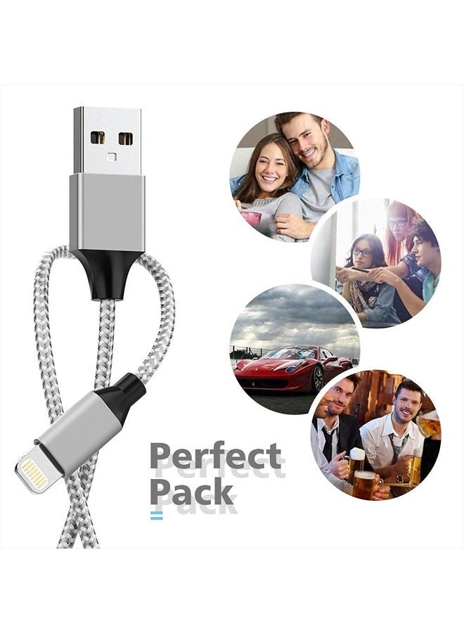YEFOOT [Apple MFi Certified] 6Pack[3/3/6/6/6/10ft] iPhone Charger Lightning Cable Compatible iPhone 14ProMax/14Pro/14/14Plus/13Pro/13/12Pro/12/11 and More-Silver&White - Image 5