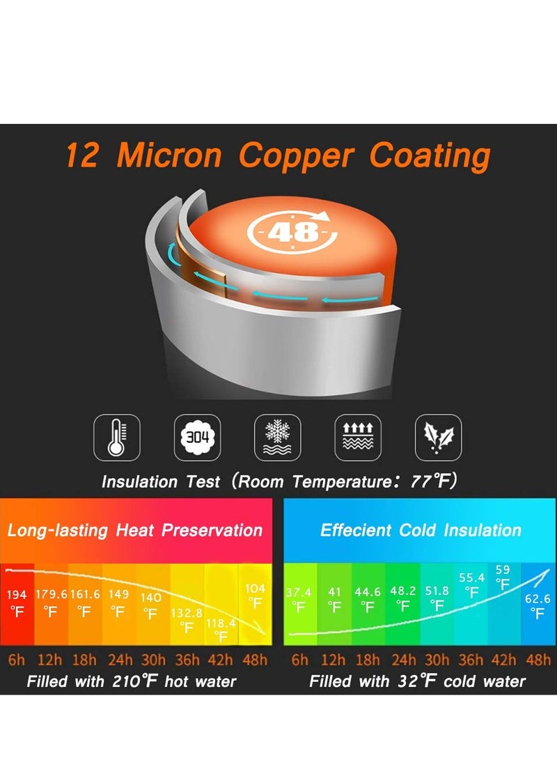 Excefore حرارة الطعام، حاوية طعام معزولة، حاوية طعام غير قابلة للصدأ محكمة الإغلاق للوجبات الساخنة والباردة مثالية للمدرسة، المكتب، والسفر، 800مل، تعطي ملعقة (ذهبي) - Image 5