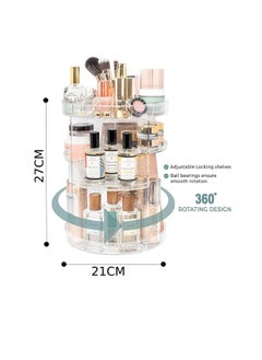 Yuwell 360-Degree Crystal Rotating Makeup Organizer Box Makeup Organizer Stand adjustable Cosmetic Storage Display Case  - Image 4