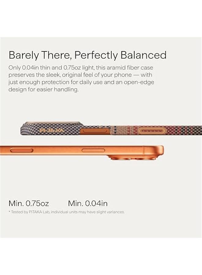 Arabest for iPhone 17 Pro Max Case 6.9 with Camera Control on, Compatible with MagSafe, Ultra-Slim Case with Caseless Touch Feeling, 1500D Aramid Fiber Woven, Sunset - Image 3