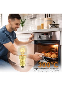 ULHYC Salt Lamp Bulbs, 15w E14 for Oven 300°C, Fridge, Multipurpose Appliance SES Incandescent Dimmable Bulbs, Mini Microwave Lamp High Temperature Resistant E14 Himalayan Salt Crystal Lamp 4Pcs  - Image 1