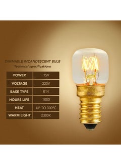ULHYC Salt Lamp Bulbs, 15w E14 for Oven 300°C, Fridge, Multipurpose Appliance SES Incandescent Dimmable Bulbs, Mini Microwave Lamp High Temperature Resistant E14 Himalayan Salt Crystal Lamp 4Pcs  - Image 5