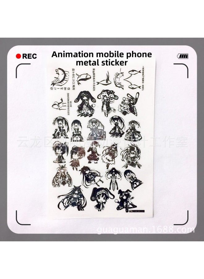 Generic Anime Mobile Phone Metal Stickers Pesticide Full-time Master North 24k Silver-plated Radiation-proof Mobile Phone Metal-Color:Ship Niang-JST001  - Image 5