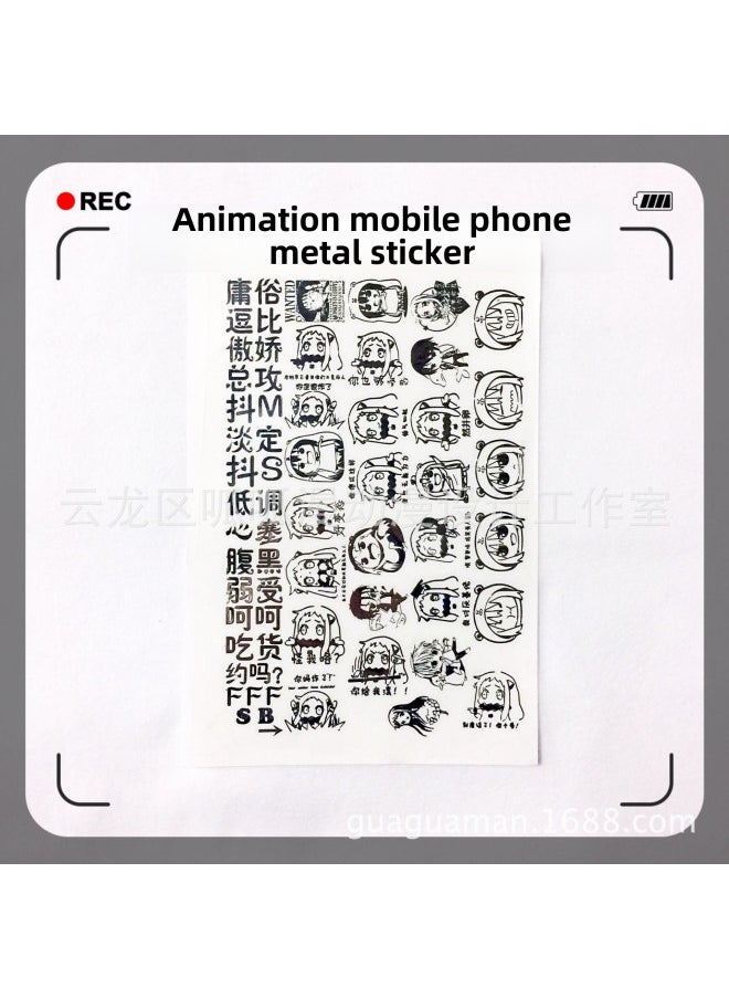 Generic Anime Mobile Phone Metal Stickers Pesticide Full-time Master North 24k Silver-plated Radiation-proof Mobile Phone Metal-Color:Ship Niang-JST001  - Image 3