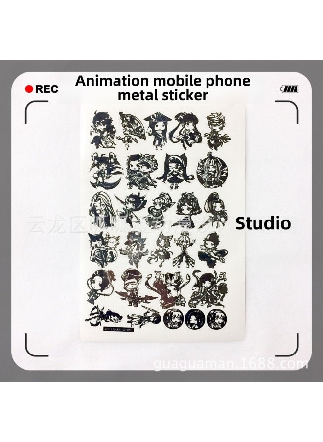 Generic Anime Mobile Phone Metal Stickers Pesticide Full-time Master North 24k Silver-plated Radiation-proof Mobile Phone Metal-Color:Ship Niang-JST001  - Image 2