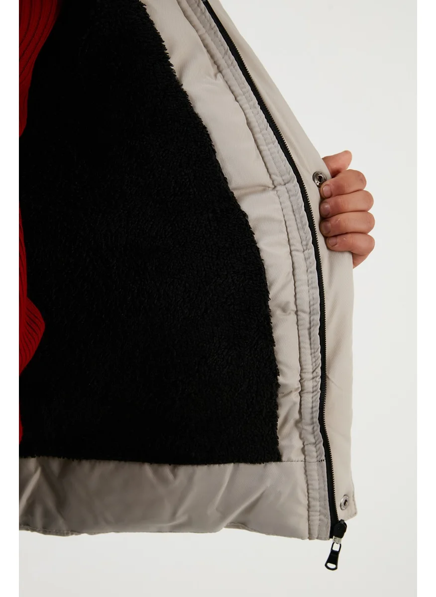 Lela Plush Lined Removable Hooded Winter Coat with Pockets Boys' Coat 5760022