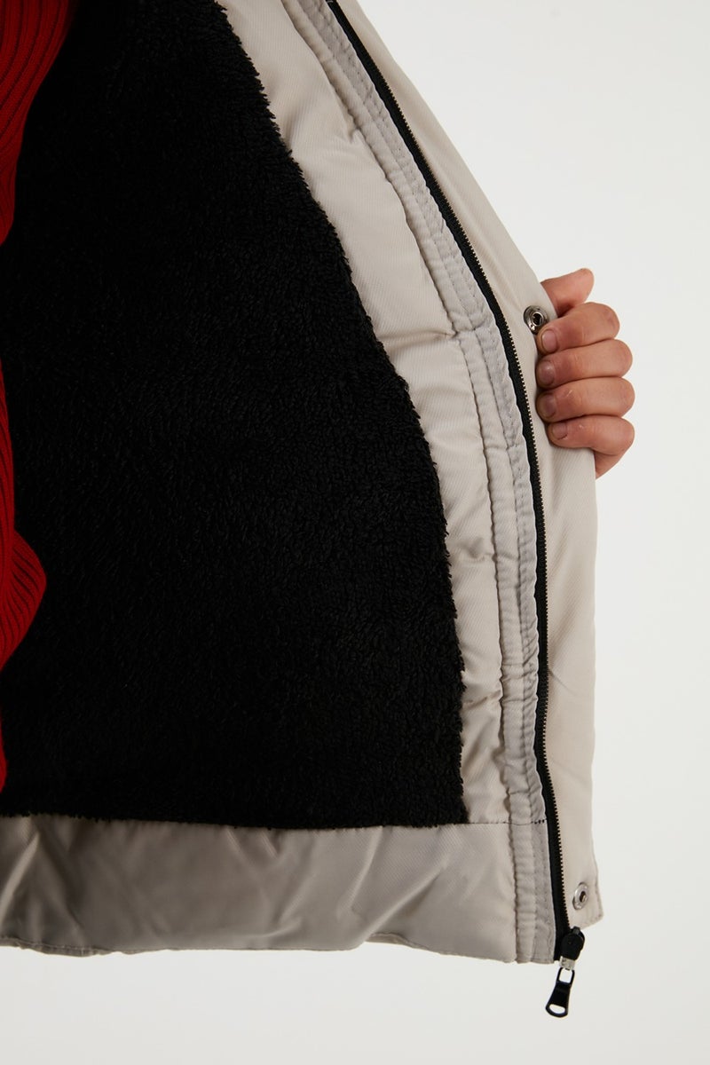 Lela Plush Lined Removable Hooded Winter Coat with Pockets Boys' Coat 5760022  - Image 5