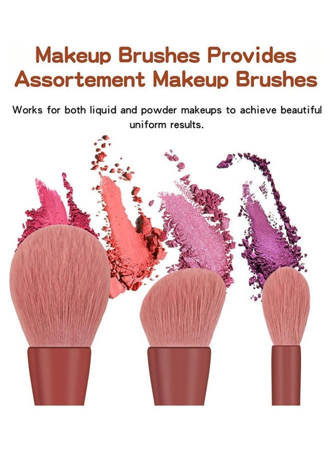 Captaintech 10 Pcs Professional Makeup Brushes Red - Image 2