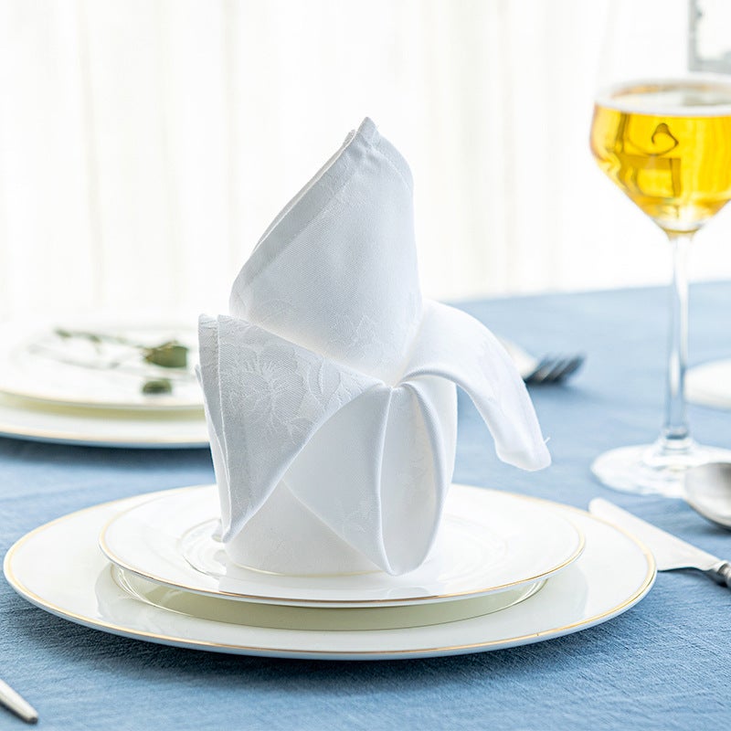 Manufacturer'S Pure Cotton Solid Color Rose Napkin, Polyester-Cotton Satin Napkin, Nordic Modern Simple Colorful Napkin - Image 2