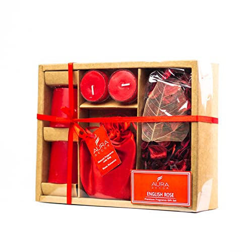 AURA DECOR AuraDecor Wax Candle Gift Set || Air Freshener || Pillar Candle || Potpourri || Acrylic Tealight Candles || Gift Set || Tealight Candles|| Aromatherapy || Aroma Set (Rose) - Image 2