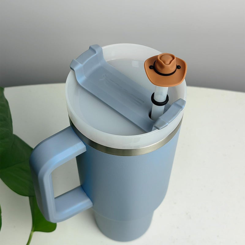 HOMDSG 4 Pack Silicone Cowboy Hat Straw Covers Cap Compatible with Stanley Cup 30 40 oz, Cute Funny Tumbler Straw Topper Accessories for Man & Woman Christmas Gift - Image 4