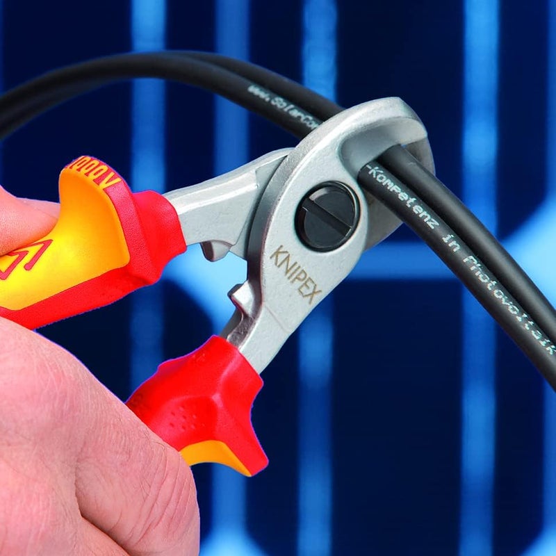 Knipex VDE Cable Shears, Chrome-Plated, Insulated, 165 mm - Image 5