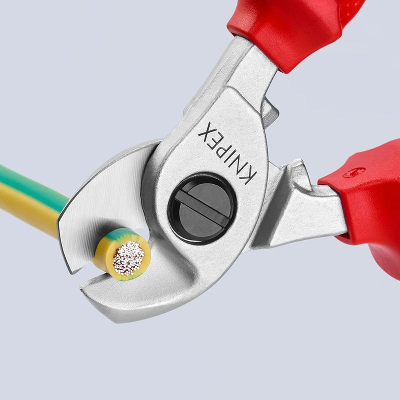 Knipex VDE Cable Shears, Chrome-Plated, Insulated, 165 mm - Image 4