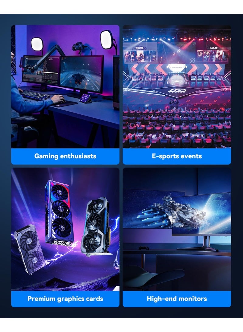 8K عرض منفذ كابل 1.4، كابل DP 2M، 2 حزمة، (8K @ 60Hz، 2K @ 240Hz، 4K @ 144Hz، 32.4Gbps)، منفذ الشاشة إلى منفذ الشاشة كابل (DP إلى كابل DP) متوافق مع الكمبيوتر المحمول شاشة ألعاب التلفزيون