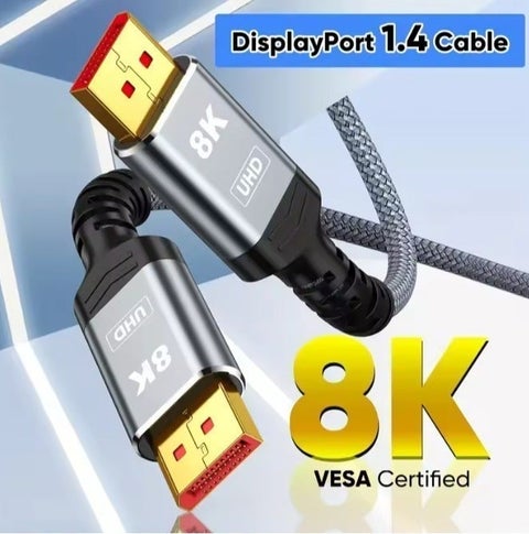 igeekwell 8K DisplayPort Cable 1.4, DP Cable 2M, 2 Pack, (8K@60Hz, 2K@240Hz， 4K@144Hz,32.4Gbps)，Display Port to Display Port Cable (DP to DP Cable) Compatible for Laptop PC TV Gaming Monitor | Best Price KSA |