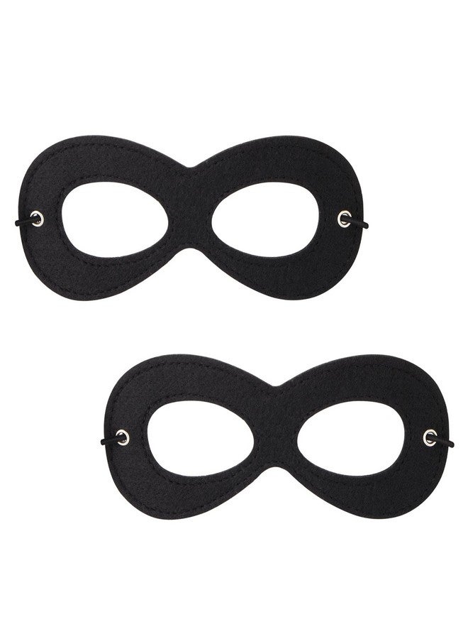 AIMIKE 2Pcs Superhero Masks, Black Felt Eye Masks, Halloween Dress Up Masks, Adjustable Half Masks With Elastic Rope - Great Party Cosplay Accessory - Image 1