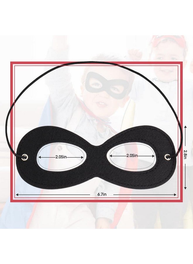 AIMIKE 2Pcs Superhero Masks, Black Felt Eye Masks, Halloween Dress Up Masks, Adjustable Half Masks With Elastic Rope - Great Party Cosplay Accessory - Image 4
