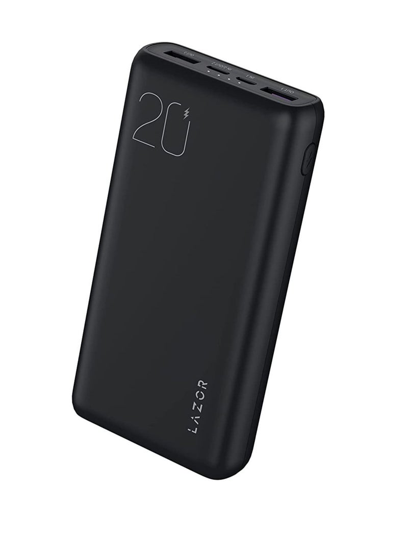 LAZOR - Lazor Speed Pro 20000mAh Power Bank PB76 Pro Ultra Slim Design with Multiple Protection Black - Image 1