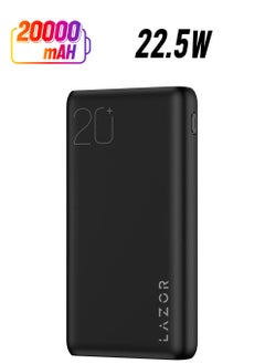 Lazor Speed Pro 20000mAh Power Bank PB76 Pro Ultra Slim Design with Multiple Protection Black