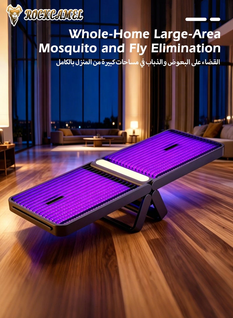 ROCKCAMEL UV Insect Trap Lamp, Electric Mosquito Zapper with Digital Display and Large Surface Panel, Foldable Wall Mounted Light, Quiet Operation Long Endurance, Suitable for Stores, Farms, Homes and Outdoor Areas - Image 2