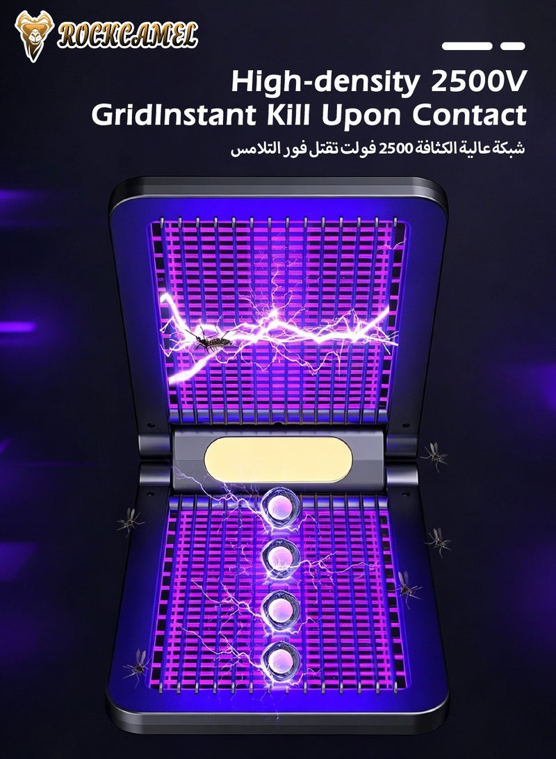 ROCKCAMEL UV Insect Trap Lamp, Electric Mosquito Zapper with Digital Display and Large Surface Panel, Foldable Wall Mounted Light, Quiet Operation Long Endurance, Suitable for Stores, Farms, Homes and Outdoor Areas - Image 5